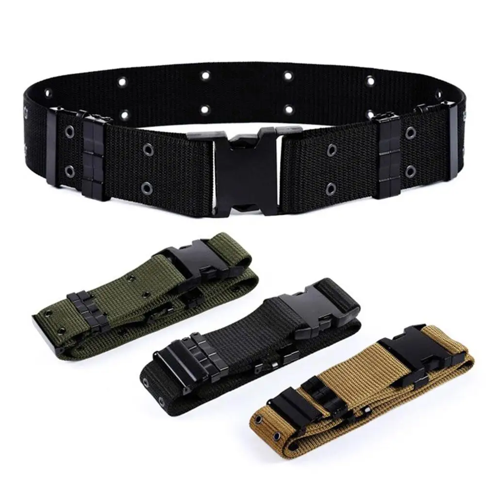 

Canvas Military Waist Belt Adjustable Outdoor Survival Tactical Emergency Rescue Automatic Buckle Waist Strap Men Jeans Belt