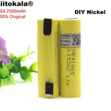 4 шт. Liitokala HE4 18650 перезаряжаемый литий-ионный аккумулятор 3,6 В 2500 мАч аккумулятор 20A 35A разрядка+ DIY никелевый лист