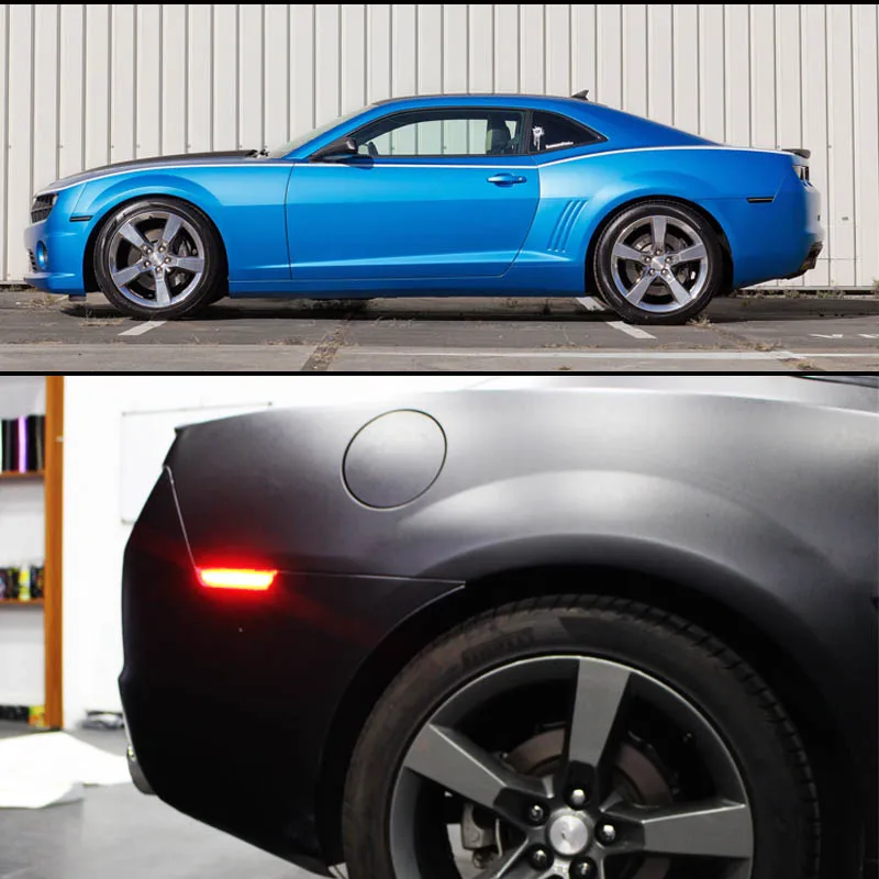 IJDM 12 В красный светодиодный задний габаритный фонарь для 2010- Chevy Camaro, копченый LH RH боковины питание от 27 красный SMD светодиодный фонарь