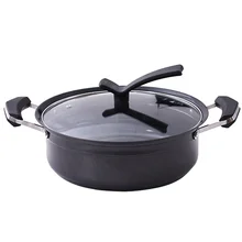 Нержавеющая сталь двойная емкость с ручкой суповый горшок стеклянная крышка немагнитная кастрюля для приготовления пищи многофункциональная ПОСУДА антипригарная сковорода mx12171104