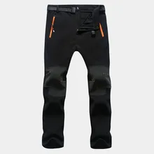 Зимние Для мужчин на открытом воздухе Пеший Туризм Брюки горнолыжные штаны из флиса с мягкими штанами теплый альпинизма брюки спортивные брюки для рыбалки размера плюс