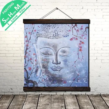 

Buddha Art Spiritual Scroll Painting Canvas Vintage Poster and Prints Wall Art Picture Living Room Bedroom Farmhouse Decoration