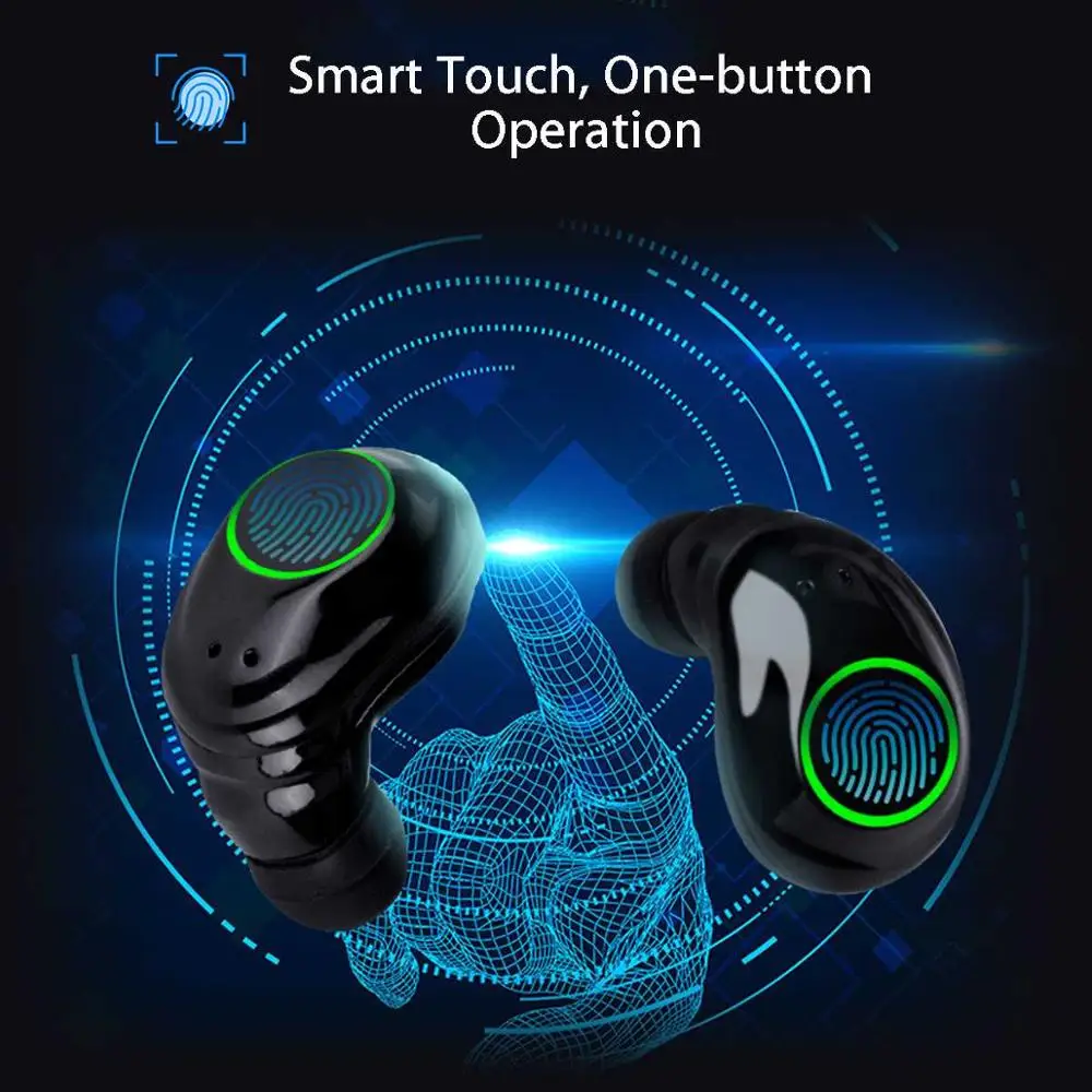 TWS Wireless Earphones Bluetooth Touch Control Waterproof Headset Smart Wireless Earphones For All Phone Noise Reduction Stereo