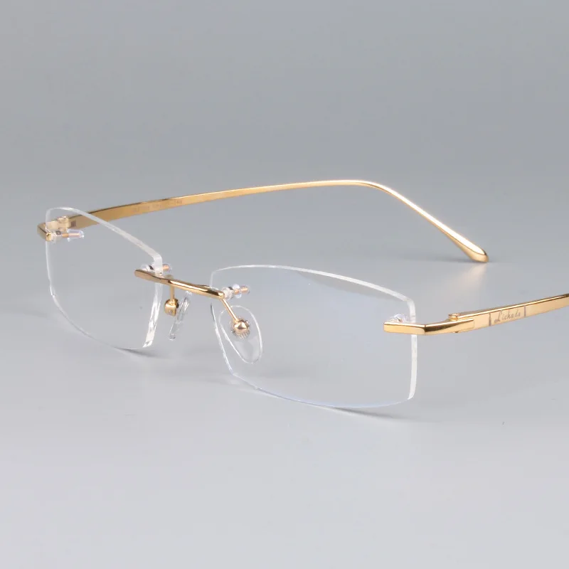 

Man Pure Titanium Eyeglasses Rimless Frame Men Noble Myopia Glasses Male Classic Prescription Optical Top Quality Fashion Light