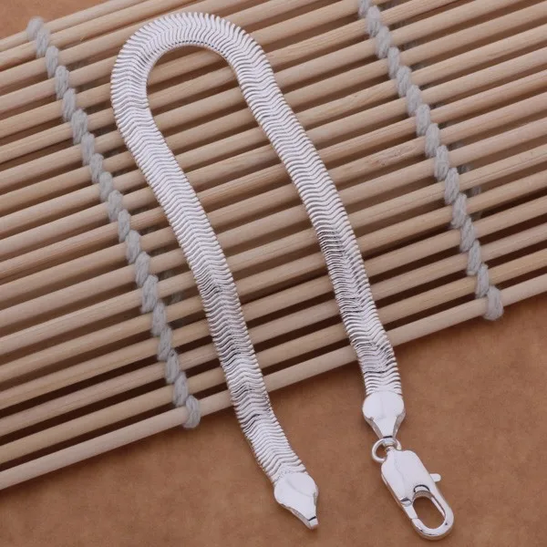 Трендовая цепочка в виде змеи, мужской женский браслет, ювелирное изделие, посеребренные браслеты, ширина 6 мм