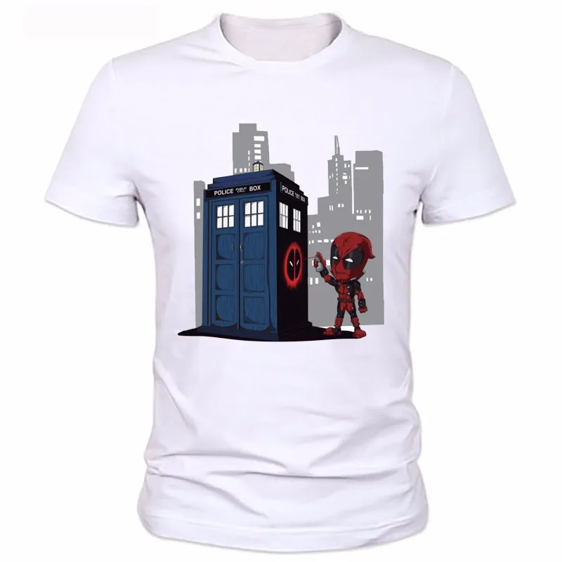 

Anime characters die shi cartoon boy printed t-shirts die shi phone booth personality T-shirt A man's summer coat 1223#
