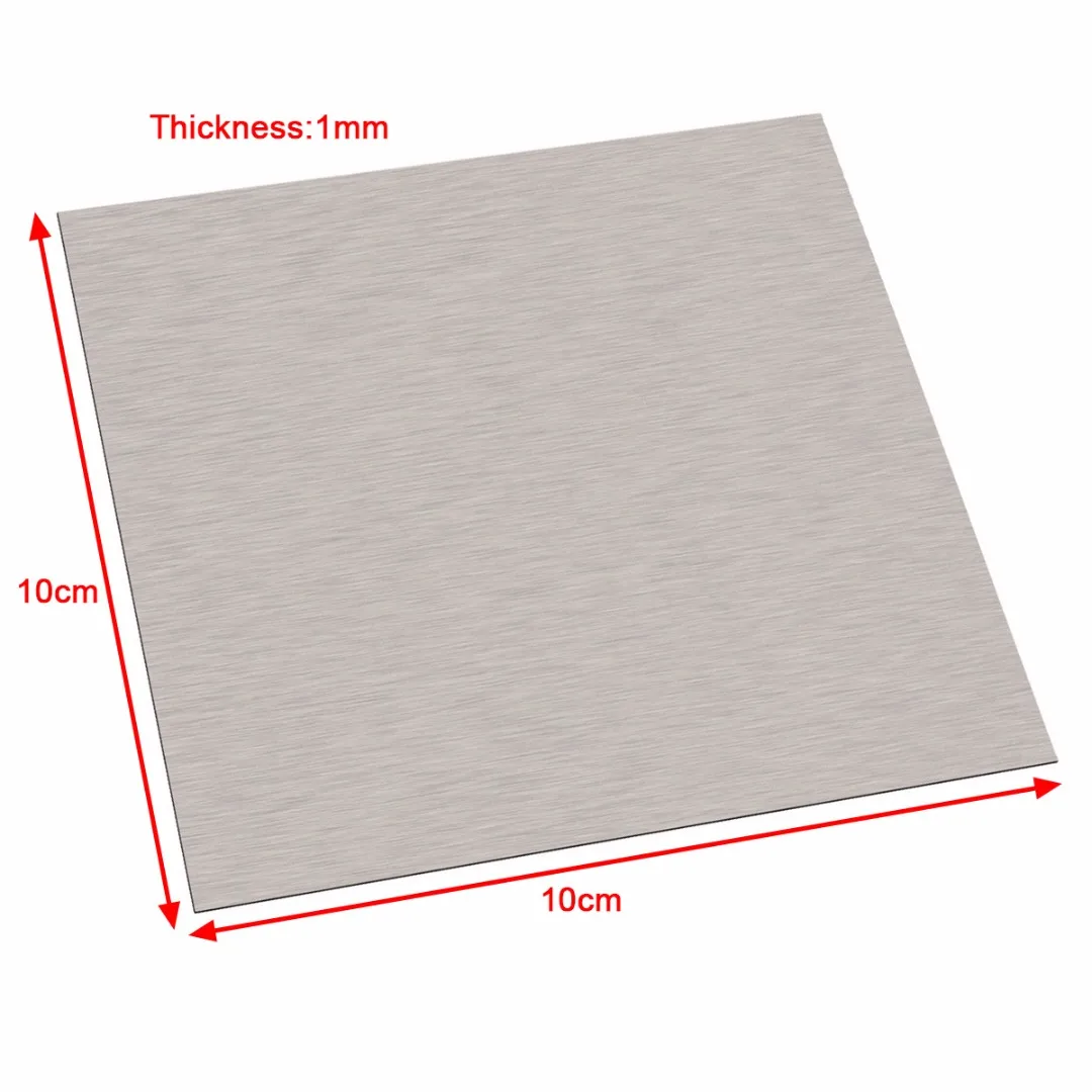 1pc 99.96% Pure 1mm Thickness Nickel Sheet Plate 100mm*100mm Silver For Electroplating