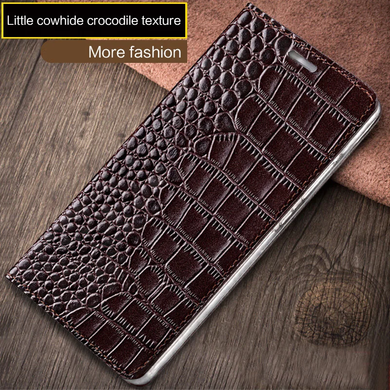 Best Price 5TL7x Genuine leather Flip phone case For Xiaomi Redmi K20 PRO 4X Note 8 T pro crocodile Flat texture Cover For Xiaomi mi 9 T MI 8 f1