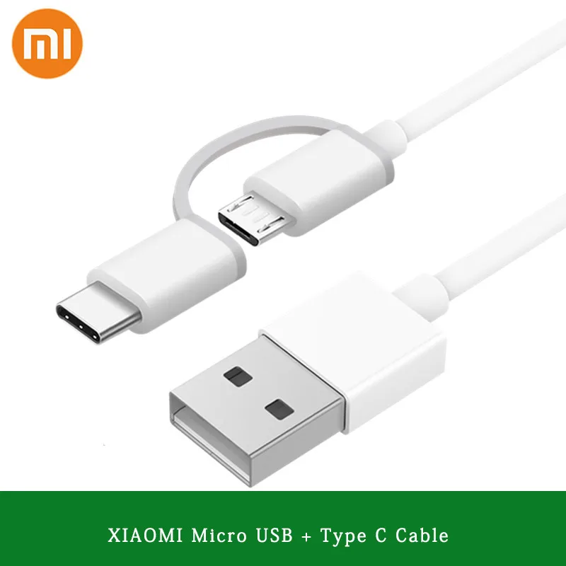 

Original Xiaomi USB Cable 2A 2in 1 Fast Charger 2 in 1 Micro USB and Type C Date Cable Line for Xiaomi All Smartphones
