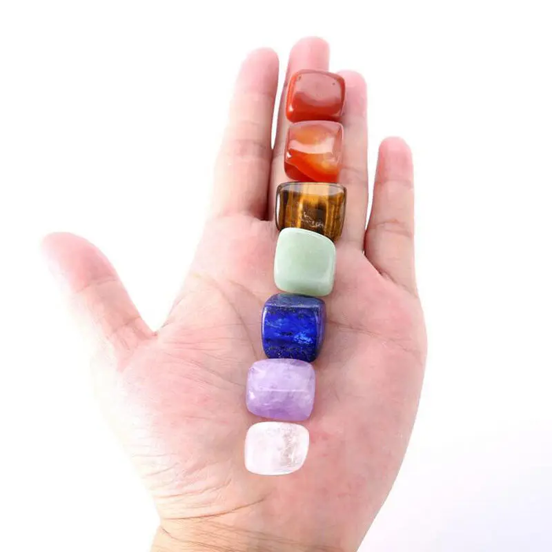 

2018 New 7Pcs Colorful Stone Chakra Natural Gemstone Reiki Healing Quartz Irregular Polished Stones