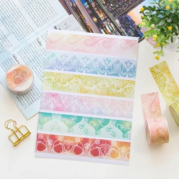 

24 pcs/Lot Lace paper washi tape 3cm*5m Color flower wave paper washi tapes stickers Notebook Album School supplies DJ004