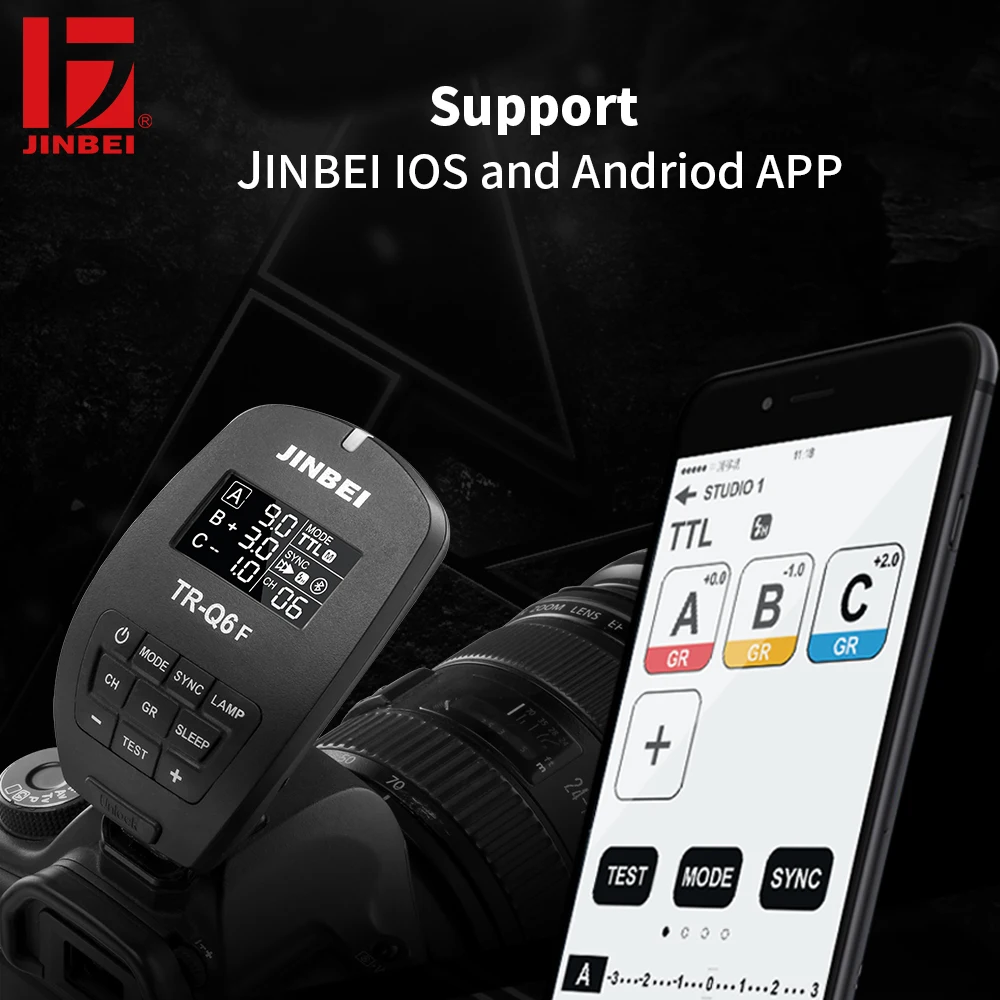 JINBEI TR Q6 HSS TTL триггер для Fuji 2 4G беспроводной радиоприемник студия Flash передатчик
