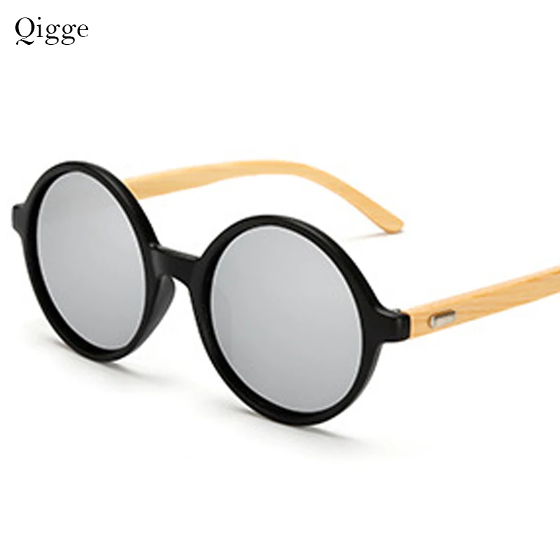 Qigge Ретро Мужские деревянные очки, бамбуковые женские солнцезащитные очки, фирменный дизайн, солнцезащитные очки Пластик оправы Солнцезащитные очки UV400