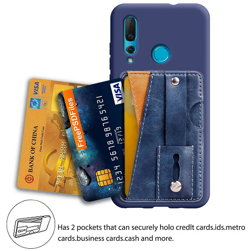 Имеет 2-х слойный бизнес кредитной карты карман для Huawei Nova 4 чехол держателя