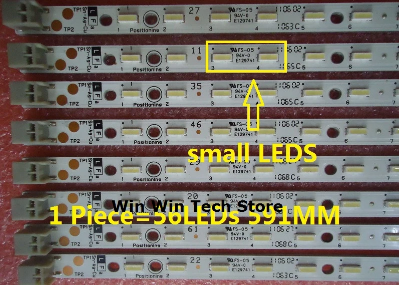 

LCD-52LX530A LCD-52LX830A LED light strip E129741 1 Piece=56LEDs 591MM