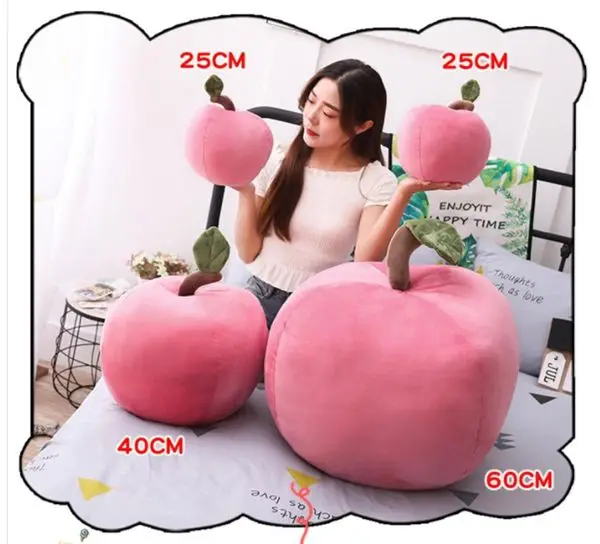Cute Big Apple Pillow Doll Plush Toy Sleeping Pillow Cushion Fruit Doll Studio Shooting Props Decoration 24inch 60cm DY50442 (1)