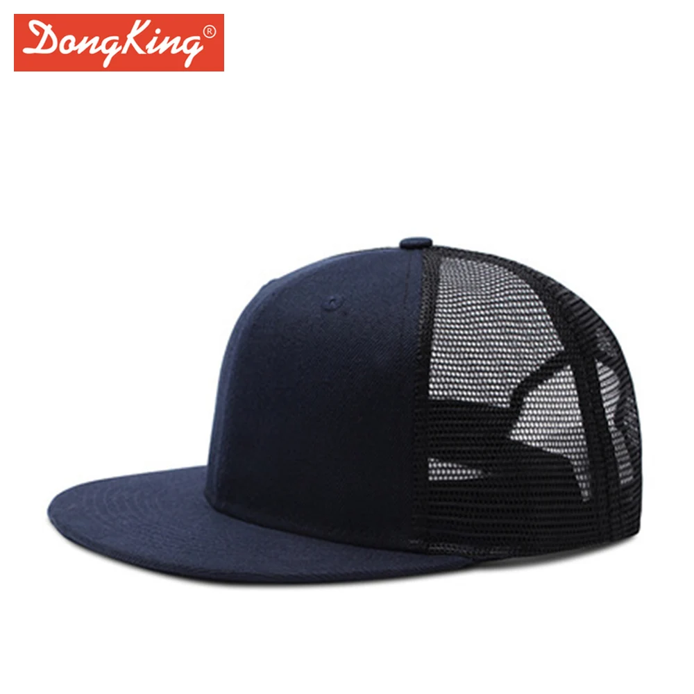 DongKing модная Кепка водителя грузовика Повседневная однотонная Snapback сетчатая Кепка s плоский козырек акриловая Меховая кепка индивидуальный подарок - Цвет: Navy