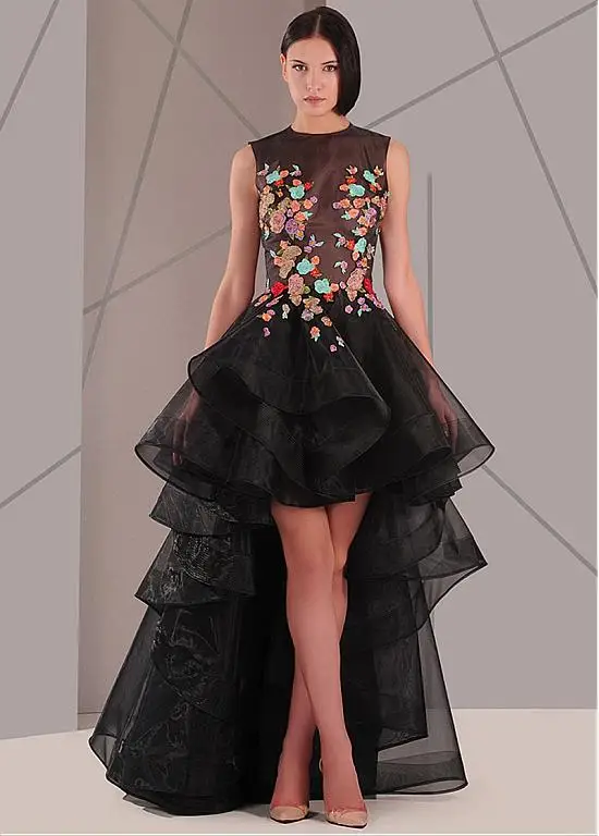 Sexy Sheer Top font b Evening b font font b Dresses b font Black Organza Short
