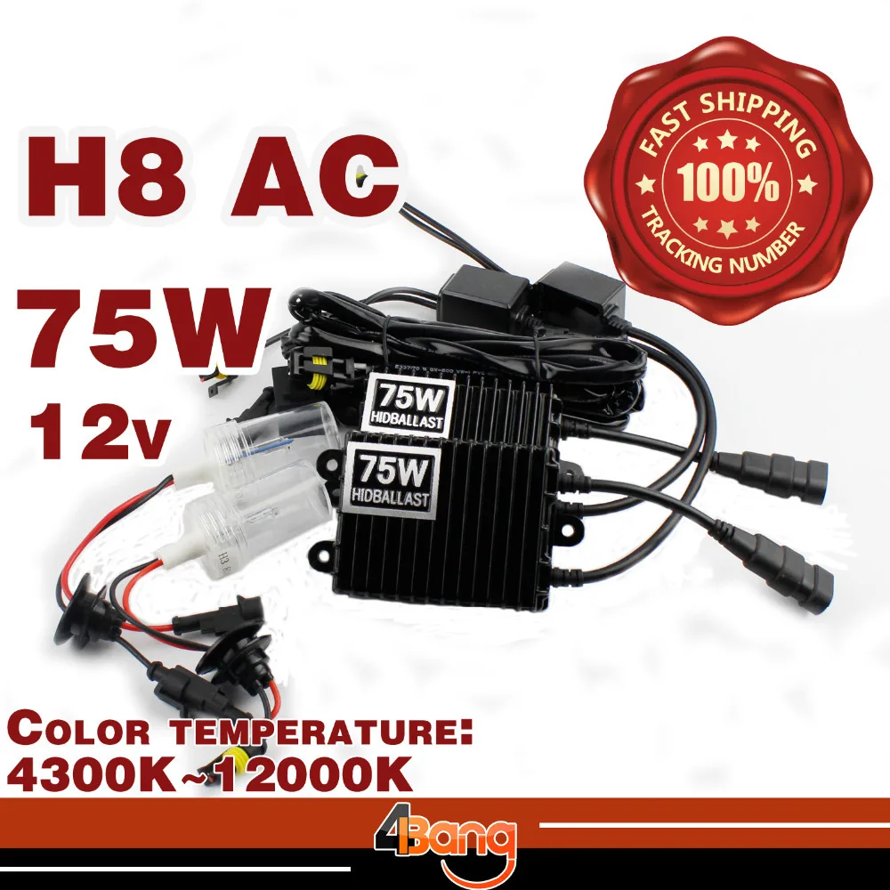 

75W 70W AC Xenon HID Kit Slim Ballast H8 H9 H11 Single Beam 4300K 6000K 8000K 10000K 12000K Xenon HID Bulb Fog Headlight Lamp
