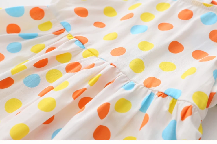 2018 Summer 2-10 Years Beautiful Pretty Sweet Children Baby Kids Pleat Short Fly Sleeve Party Prom Polka Dot Dresses For Girls (9)