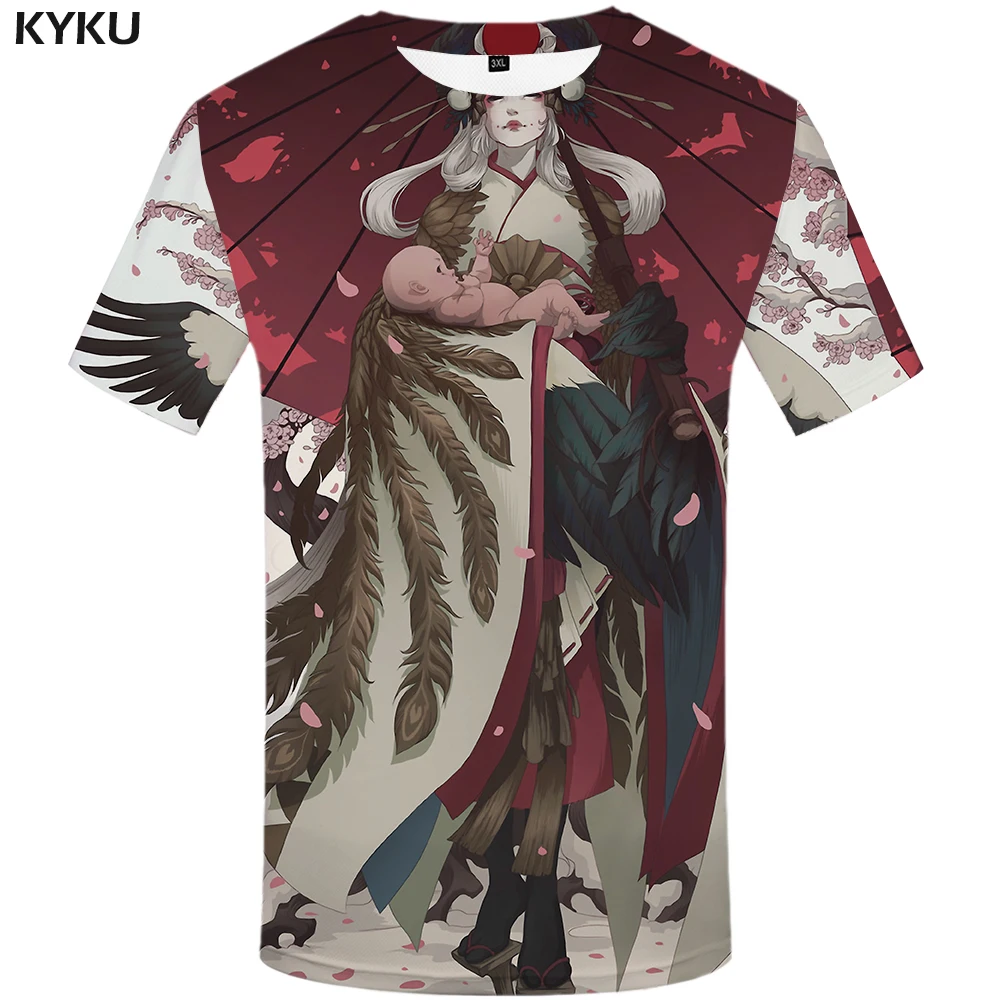 

KYKU Anime T shirt Men Cartoon Anime Clothes Character Shirt Print Harajuku Tshirts Casual Love T-shirts 3d Short Sleeve