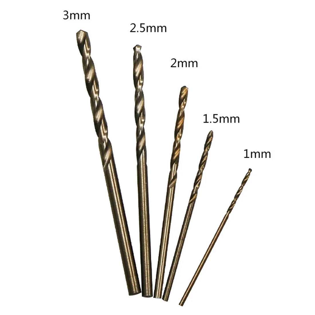 

50pcs 1/1.5/2/2.5/3mm HSS-CO M35 Cobalt Steel Straight Shank Twist Drill Bits For Stainless Steel Metal