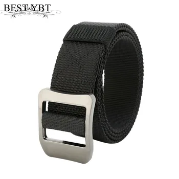 

Best YBT Unisex Belt Nylon Alloy Ring buckle Women Belt Cowboy Outdoor Sports Simple Fashion Casual High Quality Men Belt