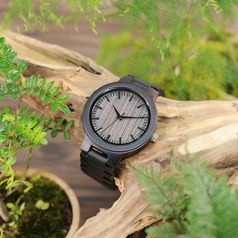 BOBO BIRD WC30 Mens Wood Watch Full Ebony Wooden Quartz Watches Japan 2035 Miyota Movement Wood Band Watch for Men BOBO BIRD WC30 Mens Wood Watch Full Ebony Wooden Quartz Watches Japan 2035 Miyota Movement Wood Band Watch for Men
