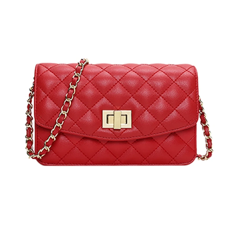

AUAU-Sendefn Ladies Casual Elegant Mobile Phone Bag Diamond Shape Sub-Shoulder Chain Messenger Bag