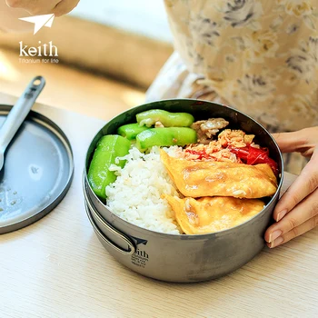 

Keith Outdoor Titanium Bowl Lunch Box 800ml/1000ml/1200ml with Lid