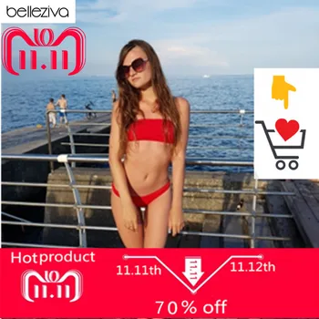 Belleziva 2018 Woman Bikinis Sexy Bandage Swimsuits Swimwear Halter Brazilian Bikini Beach Bathing Suits Biquini Maillot De Bain