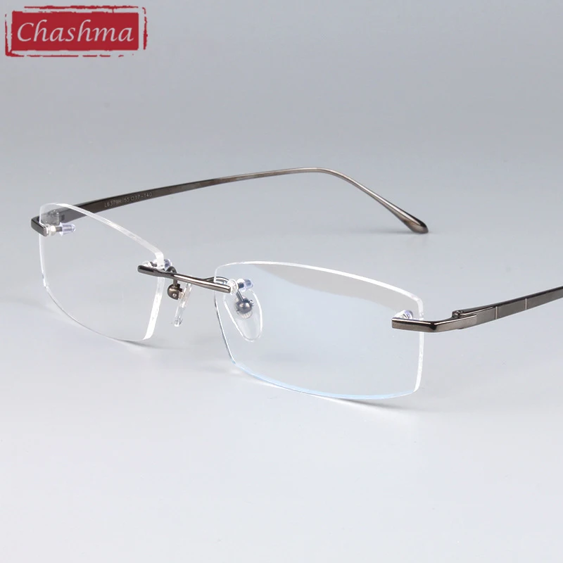 

Chashma Eyeglasses Optical Frames Quality Frames Rimless Titanium Spectacle Frame for Men and Women
