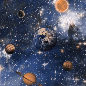 

Blue Universe Starry Sky Ceiling Wallpaper Children's Room Theme Hotel Eco-Friendly Waterproof Vinyl Wall Papers Papel De Parede