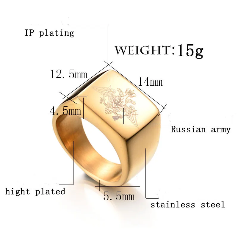 Высокое качество полированная нержавеющая сталь Орел миди кольцо Land Force России перстень группа мужские байкерские кольца