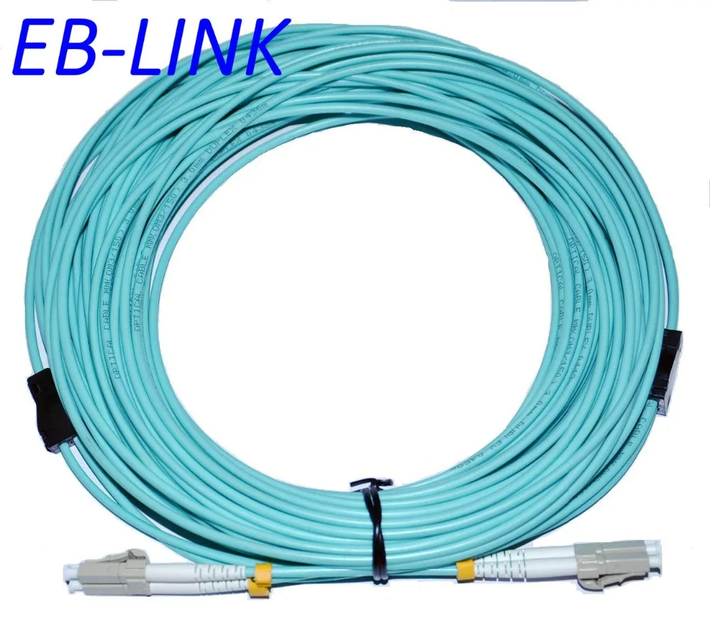 

INDOOR ARMORED OM4 150METERS LC-LC DUPLEX 10 GIGABIT 50/125 MULTIMODE FIBER OPTIC CABLE AQUA 10GB PATCH CORD JUMPER