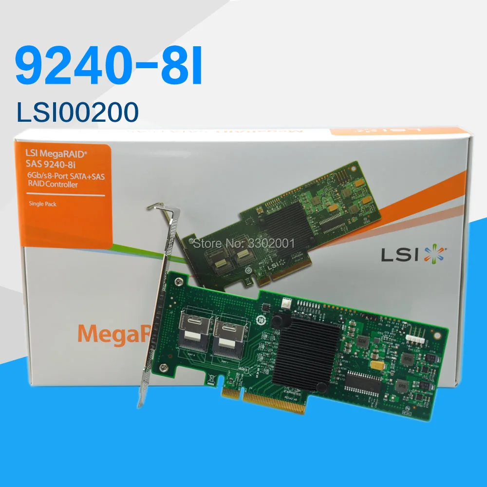 

FANMI LSI MegaRAID 9240-8i Internal Low-Power SATA/SAS 6Gb/s PCI-Express 2.0 RAID Card, SAS Cable not included