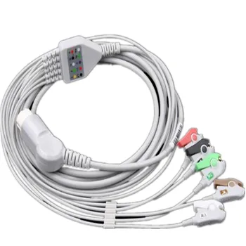 

2018 Compatible for Philips/HP 12Pin MP20/30/VM6 Patient Monitor ECG Cable One Piece 5 Leadwire, Monitor Cable CLIP End AHA.TPU