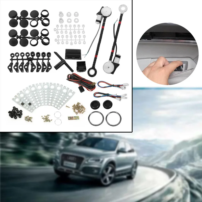 

Universal 12V Car Electric Power Window Lift Regulator Conversion Kit for 2 Door Car Truck SUV