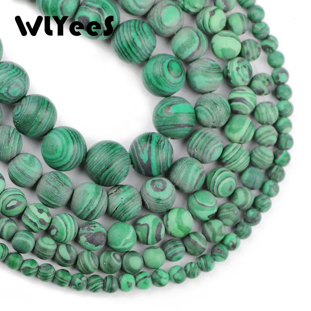WLYeeS AAA матовый зеленый Малахит Камень высокого качества натуральный камень 4 6 8 10