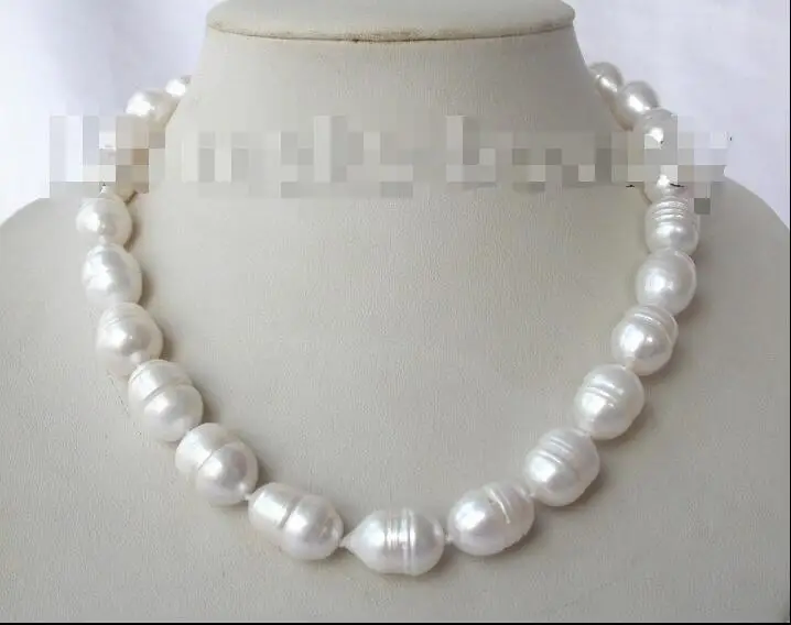 

Free shipping hot sale Women Bridal Wedding Jewelry >>stunning big 17mm baroque white freshwater cultured pearl necklace h1219