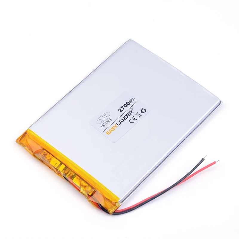 3 7 v литий-ионная аккумуляторная батарея 387098 2700mAh V для планшетного ПК полимерная