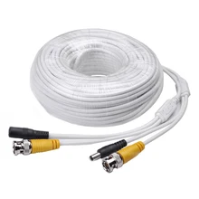 Wholesale 100ft Video Power Cables BNC RCA Security Camera Extension White Wires Cords for CCTV DVR Surveillance System