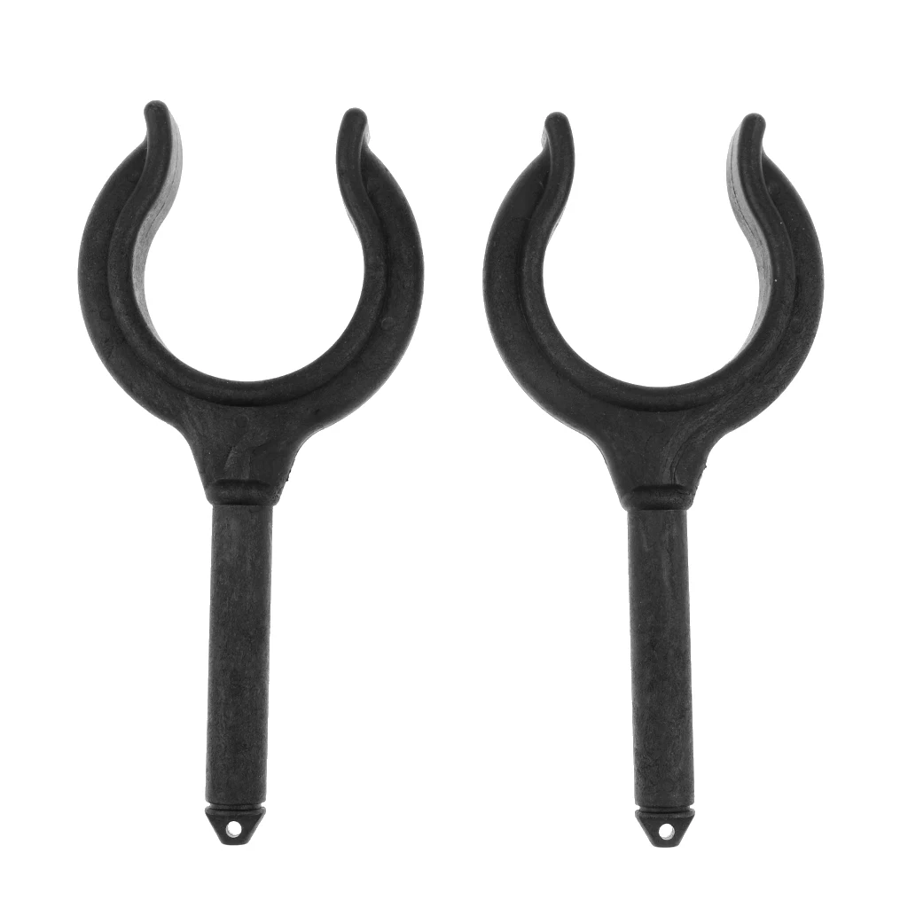 2 Pieces Black Nylon Marine Boat Oar Lock Rowlock Side Mount Accessories 4.5 x 14.5 cm
