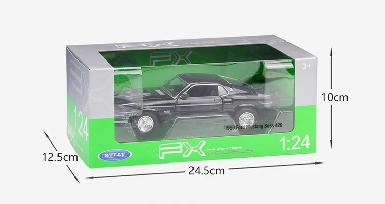 WELLY 1:24 литая под давлением модель автомобиля из сплава 1969 Ford Mustang Boss 429 Машинки Игрушки Металлические игрушки машинки для детей Коллекция игрушек для подарка