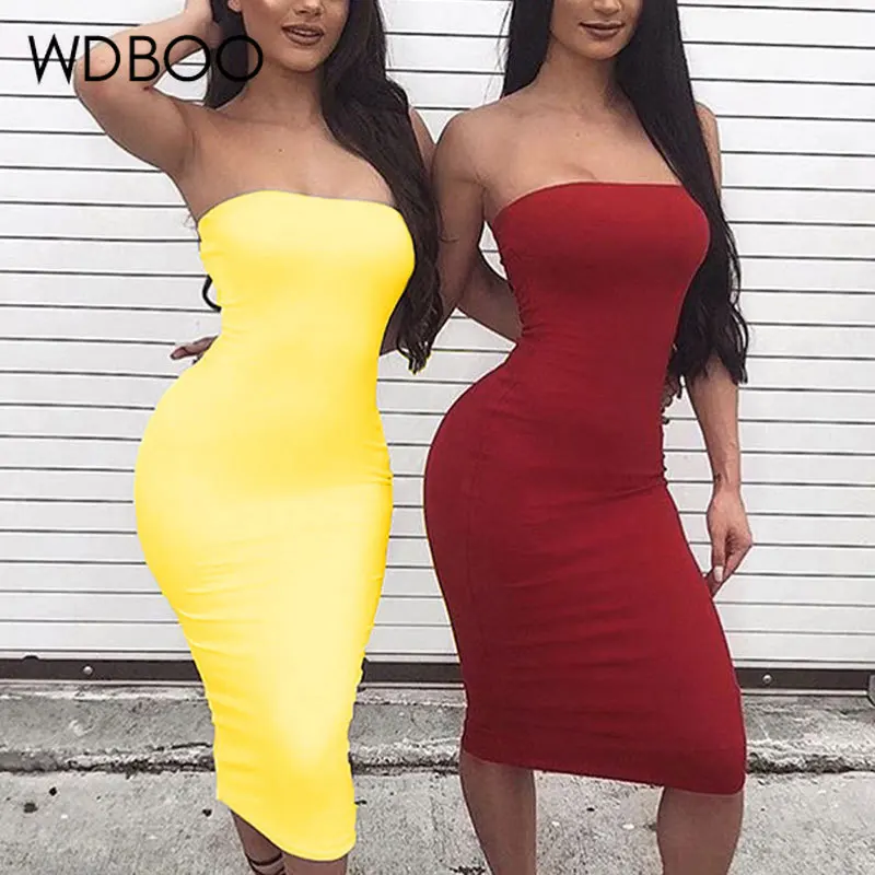 yellow tube dress