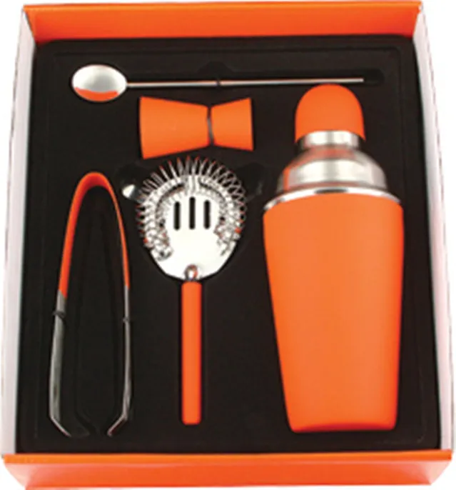 

[ Fly Eagle ] Hot sell !!! Orange Drink Bars Bartender 130 Sets Tools Kit Stainless Steel Cocktail Shaker Mixer