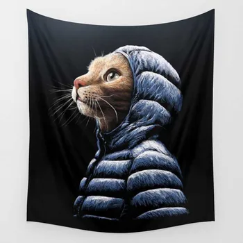 

CAMMITEVER Down Coat Cat Tiger Owl Camera Coffee Cup Tapestry Popular Handicrafts Tapestry Wall Hanging Hippie Fantastic Art