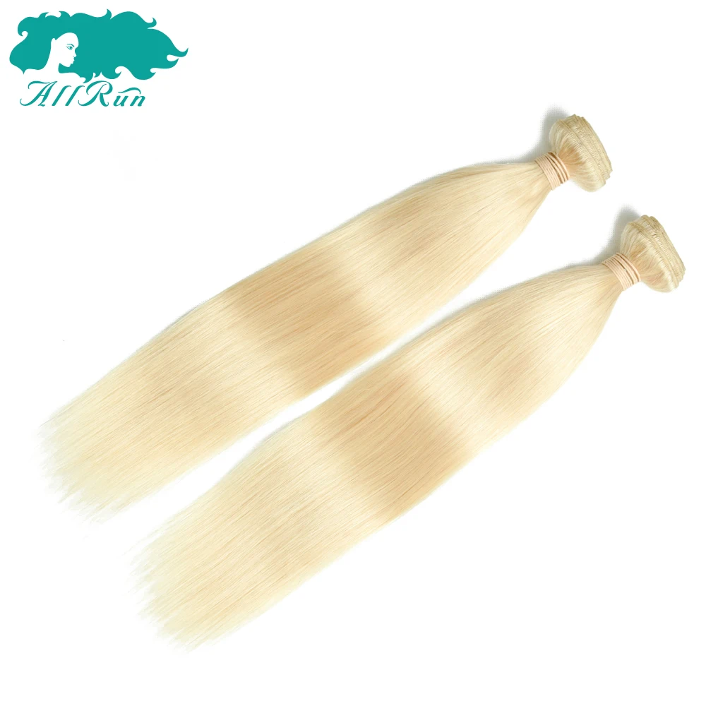 Allrun перуанский прямые волосы на Трессах 1 шт. блондинка 613 цвет можно купить 3/4 Связки не Реми 100% человеческих химическое наращивание волос