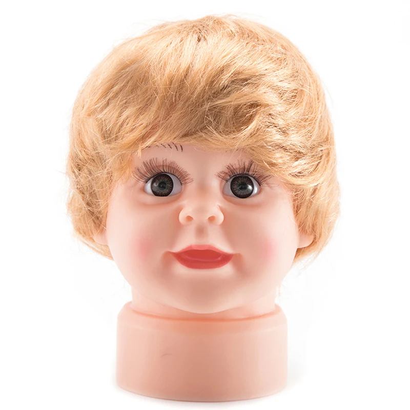 Для маленьких мальчиков манекен головы куклы голова с парик витрину Куклы голова для шляпу Очки Дисплей