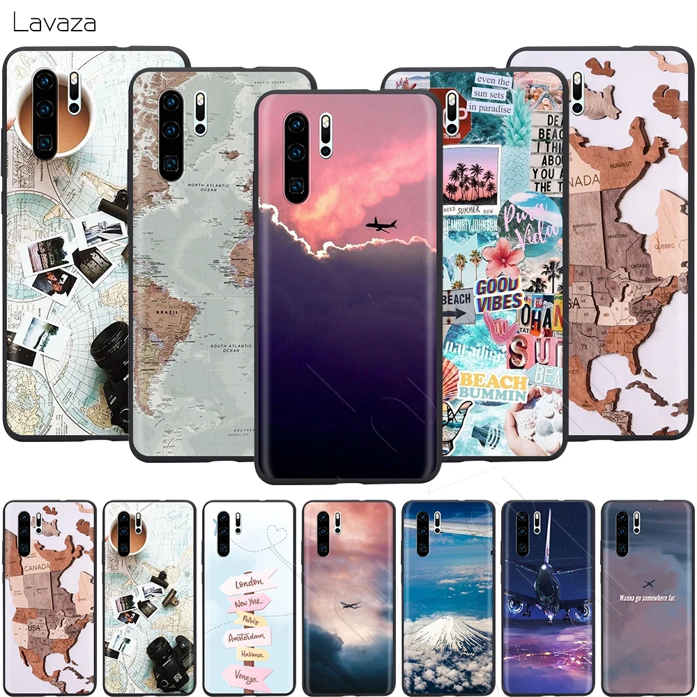 Lavaza Travel World Map Plane Plans Case for Huawei Mate 30 20 Honor 6a 7a 7c 7x 8C 8x 9 10 Nova 3i 3 Lite Pro Y6 2018 |
